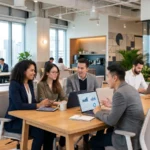 Thai entrepreneur managing AI powered digital income systems from a modern office in Bangkok