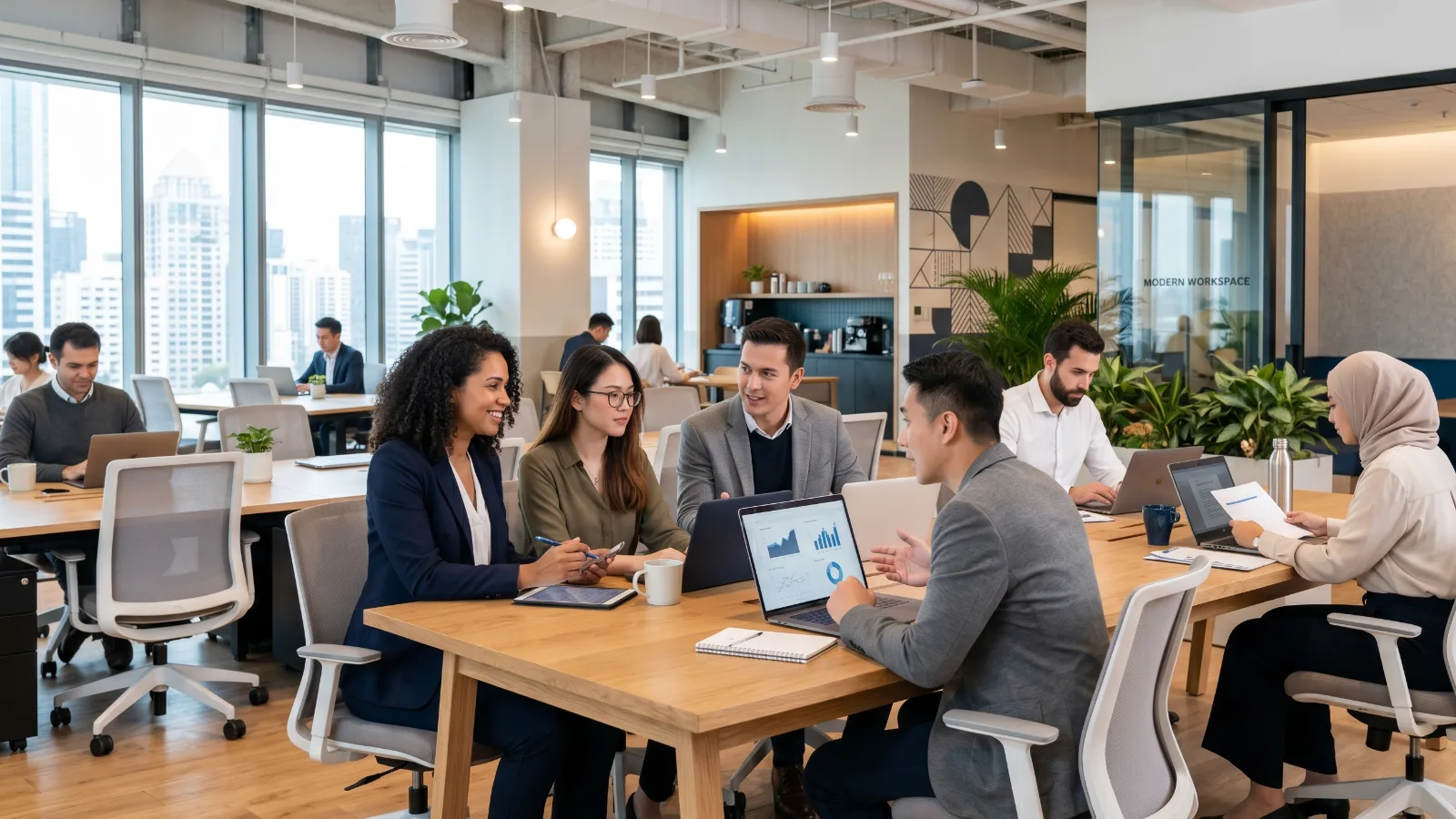 Thai entrepreneur managing AI powered digital income systems from a modern office in Bangkok