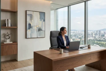Minimalist luxury workspace for modern entrepreneurs and executives