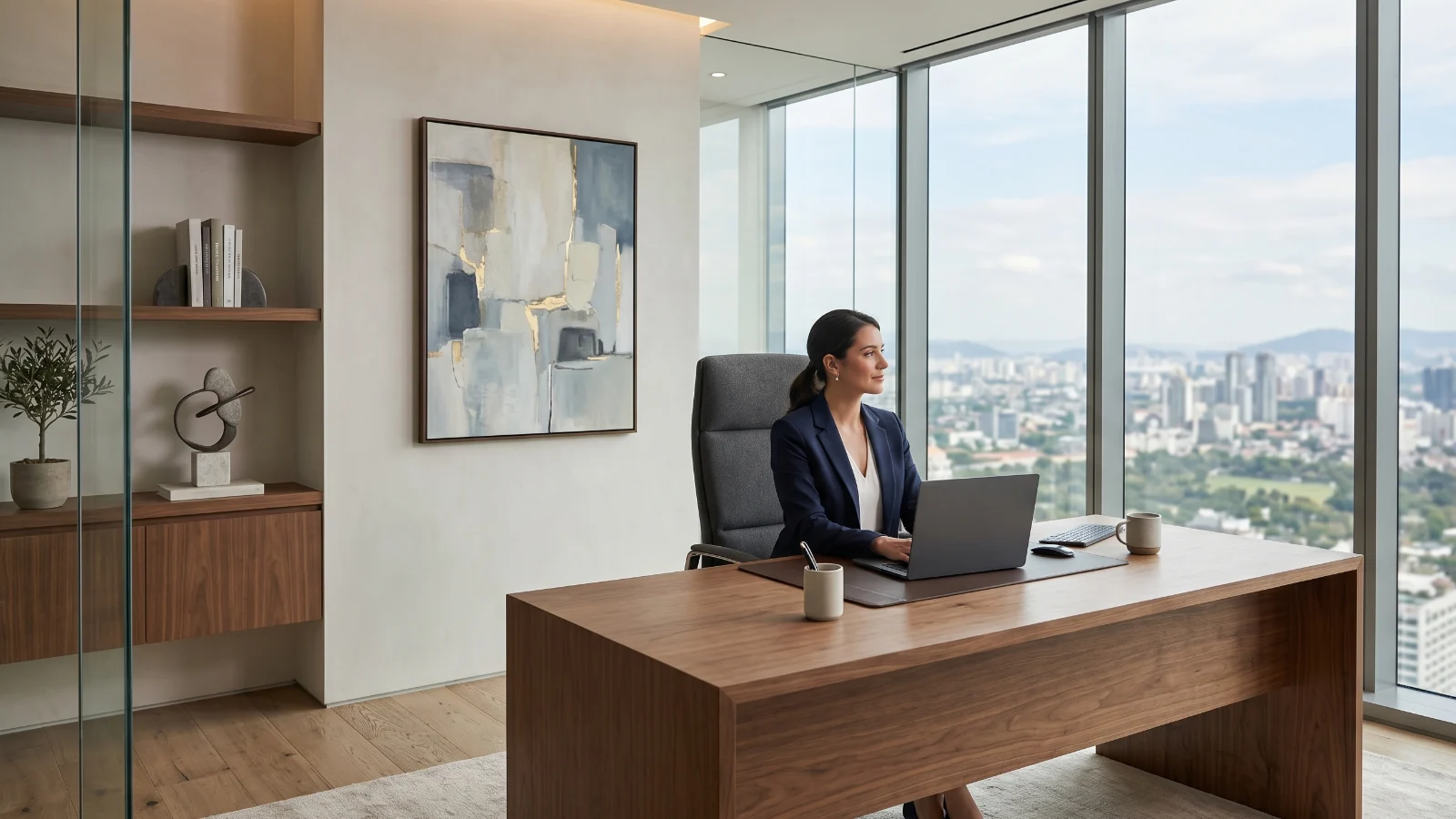 Minimalist luxury workspace for modern entrepreneurs and executives