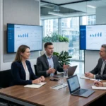 Thai digital entrepreneur working with AI powered business systems in a modern Bangkok office