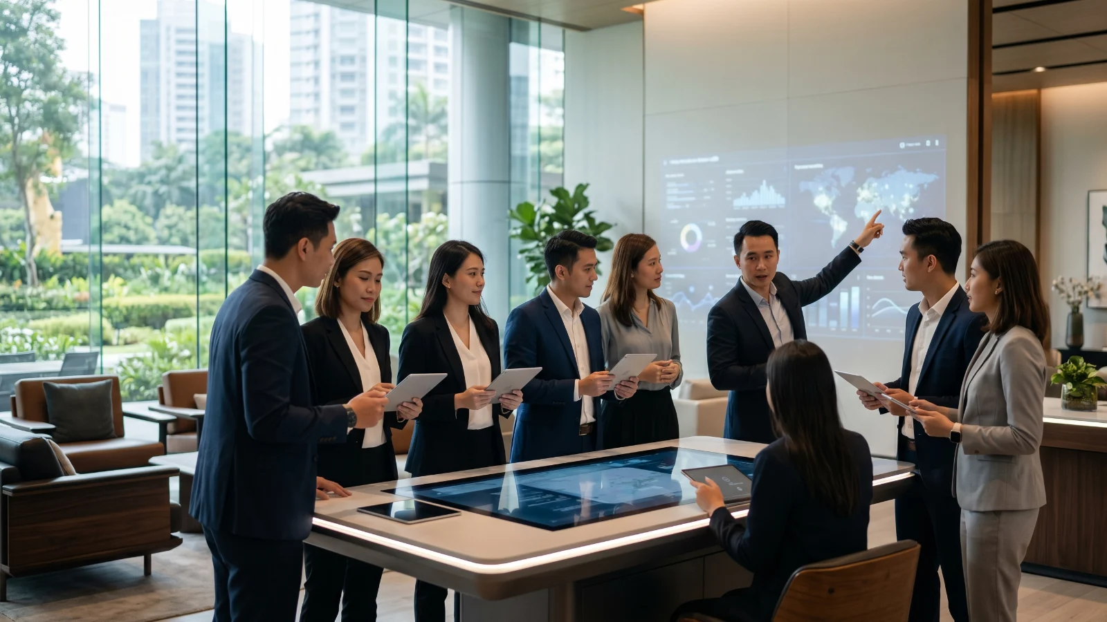 Luxury technology workspace for modern Southeast Asian entrepreneurs