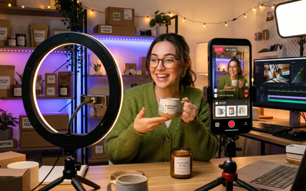 Thai ecommerce marketer creating AI generated social commerce content