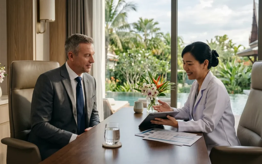 High-performing entrepreneur receiving premium wellness and preventive healthcare services in Bangkok