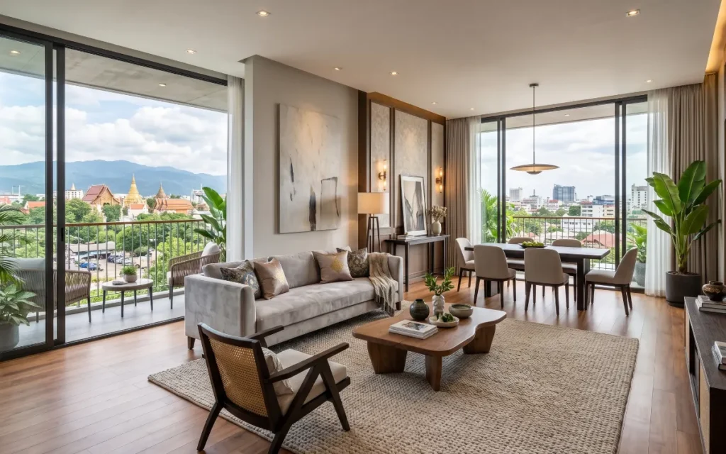 AI virtual staging transformation for luxury condominium marketing